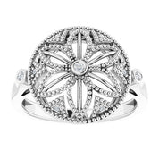 Sterling Silver .05 CTW Natural Diamond Ring Size 7