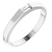 14K White 1/10 CT Natural Diamond Stackable Ring