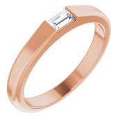 14K Rose 1/10 CT Natural Diamond Stackable Ring