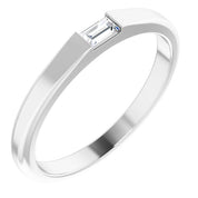 Platinum 1/10 CT Natural Diamond Stackable Ring