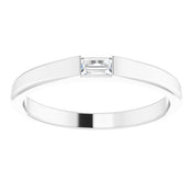 Platinum 1/10 CT Natural Diamond Stackable Ring