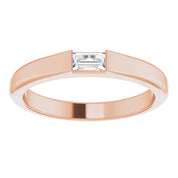 14K Rose 1/10 CT Natural Diamond Stackable Ring