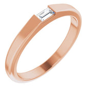 14K Rose 1/10 CT Natural Diamond Stackable Ring