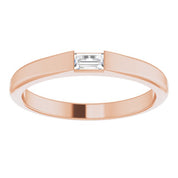 14K Rose 1/10 CT Natural Diamond Stackable Ring