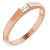 14K Rose 1/10 CT Natural Diamond Stackable Ring
