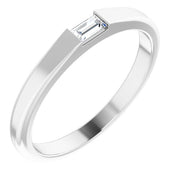 Platinum 1/10 CT Natural Diamond Stackable Ring