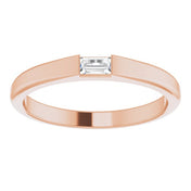 14K Rose 1/10 CT Natural Diamond Stackable Ring