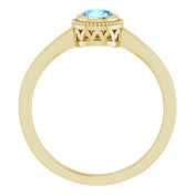 14K Yellow Natural Aquamarine Ring