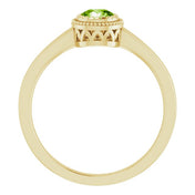 14K Yellow Natural Peridot Ring