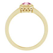14K Yellow Natural Pink Tourmaline Ring