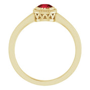 14K Yellow Natural Garnet Ring