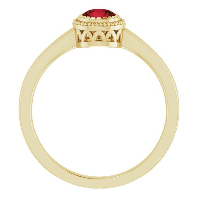 14K Yellow Natural Garnet Ring