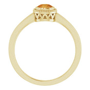 14K Yellow Natural Citrine Ring