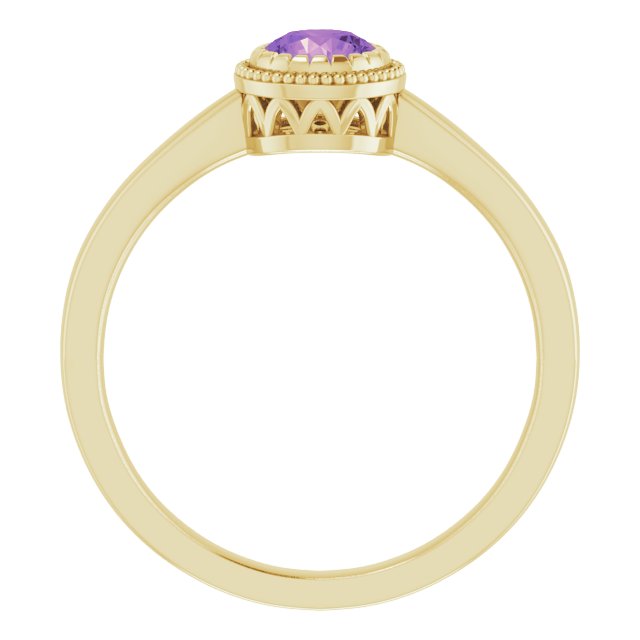14K Yellow Natural Amethyst Ring