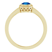 14K Yellow Natural Blue Sapphire Ring