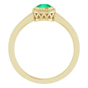 14K Yellow Natural Emerald Ring