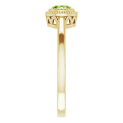 14K Yellow Natural Peridot Ring