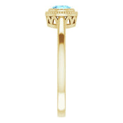14K Yellow Natural Aquamarine Ring