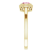 14K Yellow Natural Pink Tourmaline Ring