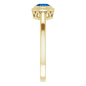 14K Yellow Natural Blue Sapphire Ring