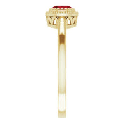 14K Yellow Natural Garnet Ring