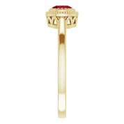 14K Yellow Natural Garnet Ring