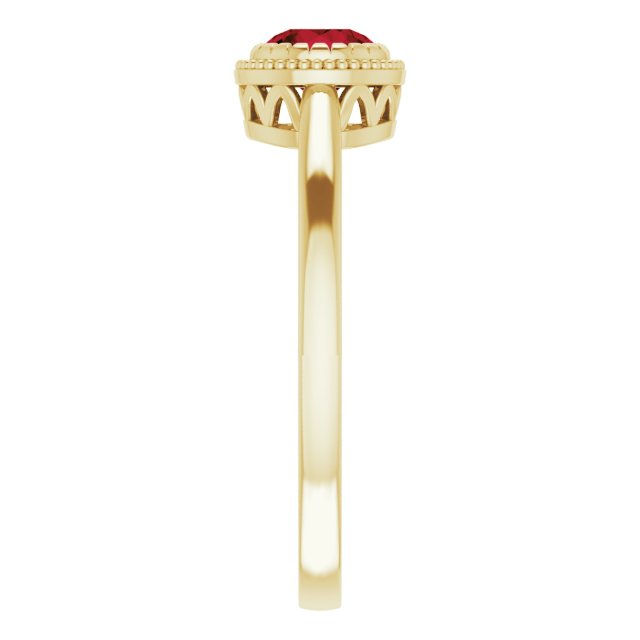 14K Yellow Natural Garnet Ring
