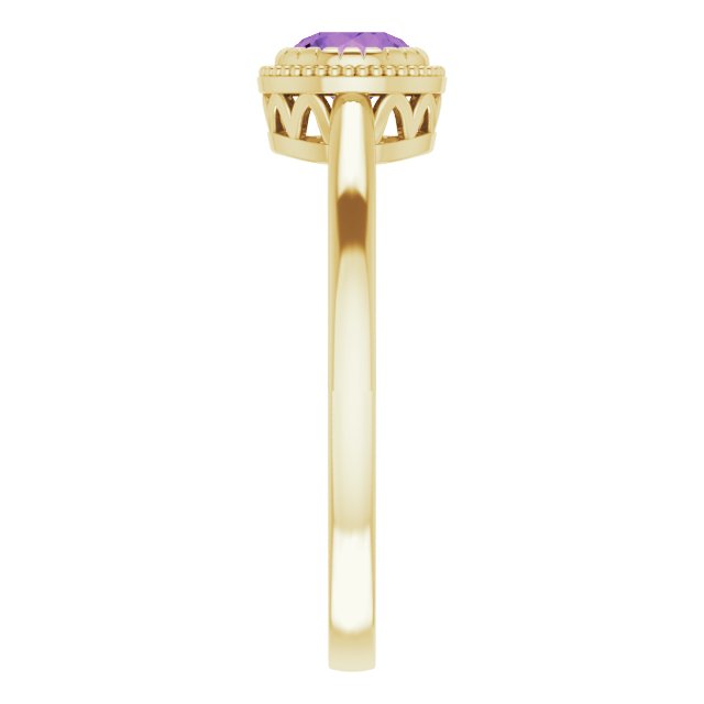 14K Yellow Natural Amethyst Ring