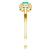 14K Yellow Natural Emerald Ring