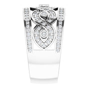 14K White 5/8 CTW Natural Diamond Openwork Infinity-Inspired Band