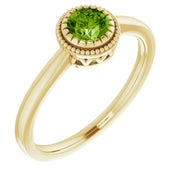 14K Yellow Natural Peridot Ring