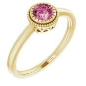 14K Yellow Natural Pink Tourmaline Ring