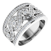 14K White 5/8 CTW Natural Diamond Openwork Infinity-Inspired Band