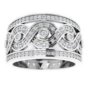 14K White 5/8 CTW Natural Diamond Openwork Infinity-Inspired Band