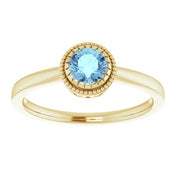 14K Yellow Natural Aquamarine Ring
