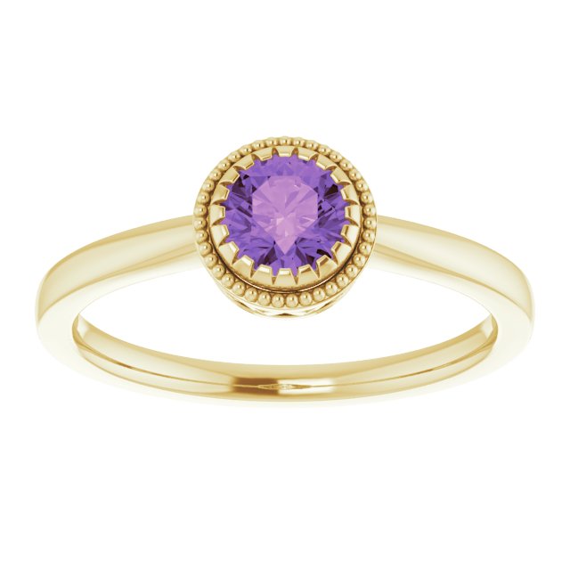14K Yellow Natural Amethyst Ring