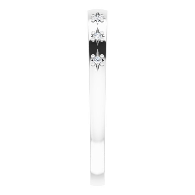 14K White 1/8 CTW Natural Diamond Stackable Ring