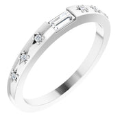Platinum 1/8 CTW Natural Diamond Stackable Ring