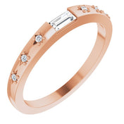 14K Rose 1/8 CTW Natural Diamond Stackable Ring
