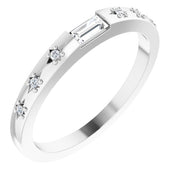 14K White 1/8 CTW Natural Diamond Stackable Ring