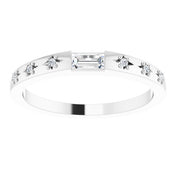 14K White 1/8 CTW Natural Diamond Stackable Ring
