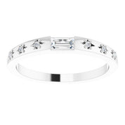14K White 1/8 CTW Natural Diamond Stackable Ring