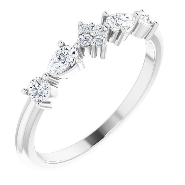 Platinum 1/3 CTW Natural Diamond Stackable Ring