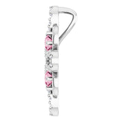 Platinum Natural Pink Tourmaline & 1/6 CTW Natural Diamond Clover Pendant