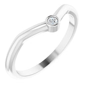 Sterling Silver .03 CT Natural Diamond Stackable