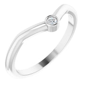 Platinum .03 CT Natural Diamond Stackable