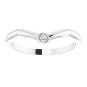 Platinum .03 CT Natural Diamond Stackable