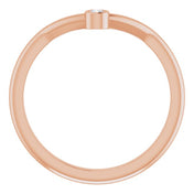 14K Rose .03 CT Natural Diamond Stackable Ring