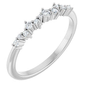 Platinum 1/8 CTW Natural Diamond Stackable Ring