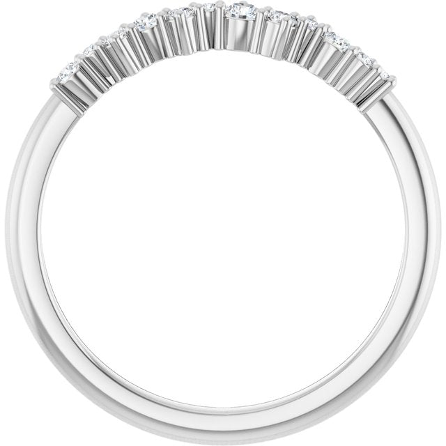 Platinum 1/8 CTW Natural Diamond Stackable Ring